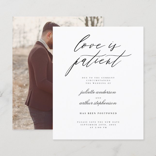 Budget B&W Love Is Patient Mariage Report (Devant / Derrière)