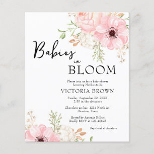 Budget Baby in Bloom Baby shower Invitation