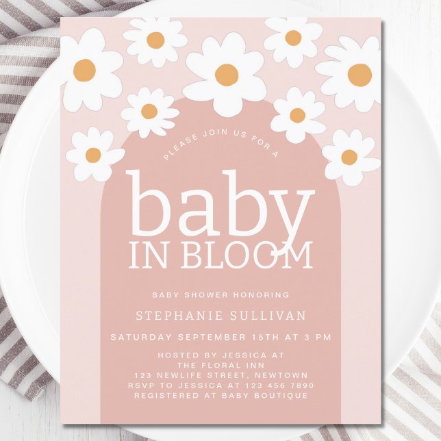 Budget Baby in Bloom Daisy Baby shower Invitation (Créateur téléchargé)