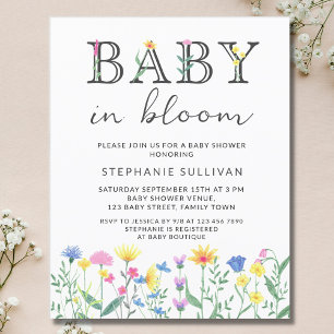 Budget Baby in Bloom Floral Baby shower Invitation