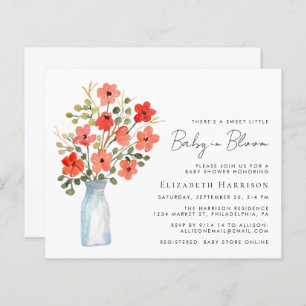 Budget Baby in Floral Shower Invitation
