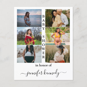 Budget Baby shower 6 Photo Collage Typographie Cut