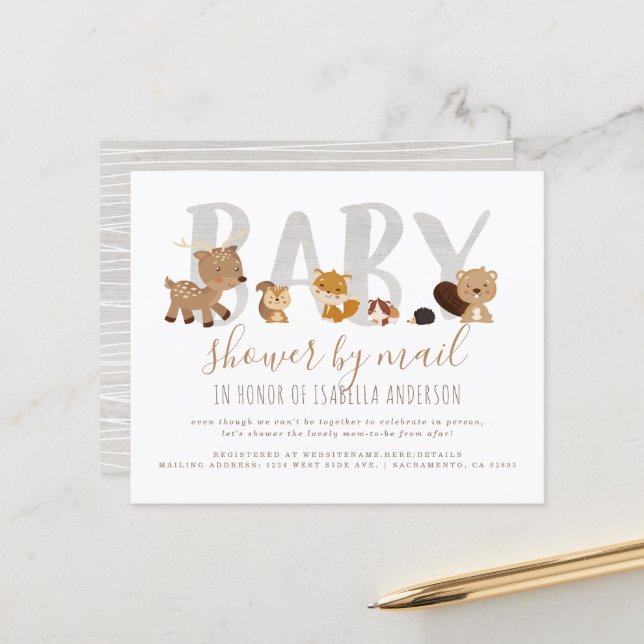 Budget Baby shower Neutre Des Animaux Des Bois Par (Devant/Arrière en situation)