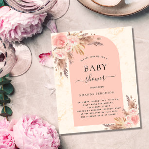 Budget baby shower pampas herbe rose or boho