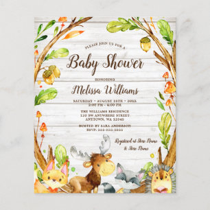 Budget Baby shower Rustique des animaux de bois