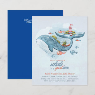 BUDGET Baby shower Sea Life Whale Boys Invitation 