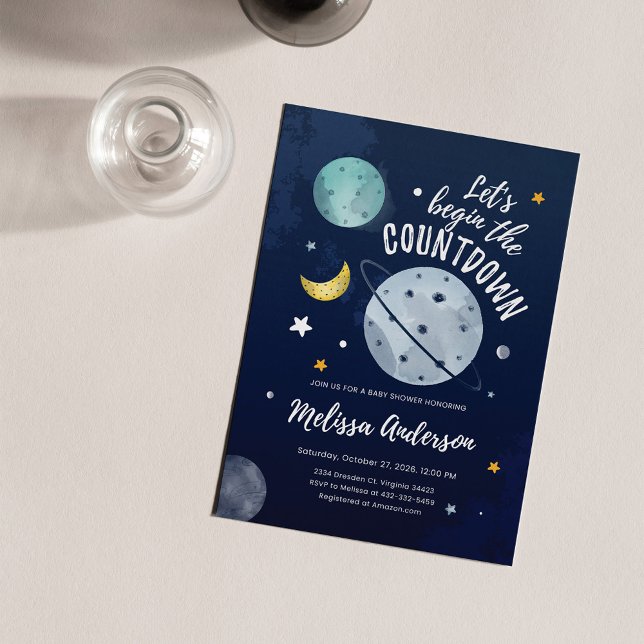 Budget Baby Shower Space Outer Invitation (Créateur téléchargé)