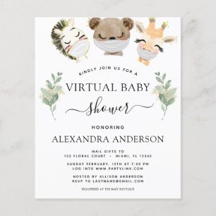 Budget Baby shower virtuel Woodland Eucalyptus