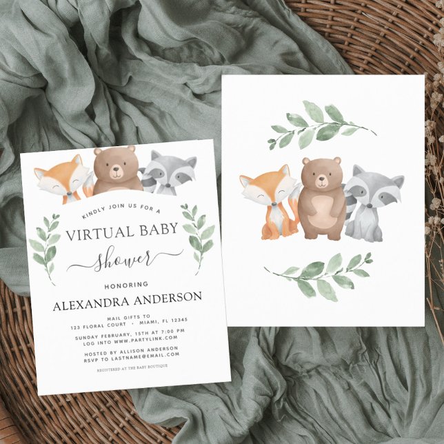 Budget Baby shower virtuel Woodland Eucalyptus (Créateur téléchargé)