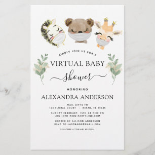 Budget Baby shower virtuel Woodland Eucalyptus