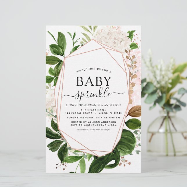 Budget Baby Sprinkle Douche verdure géométrique (Debout devant)