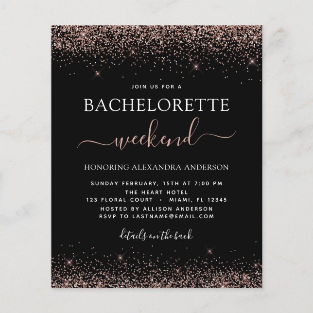 Budget Bachelorette Week-end Rose Rose Gold Partie (Devant)