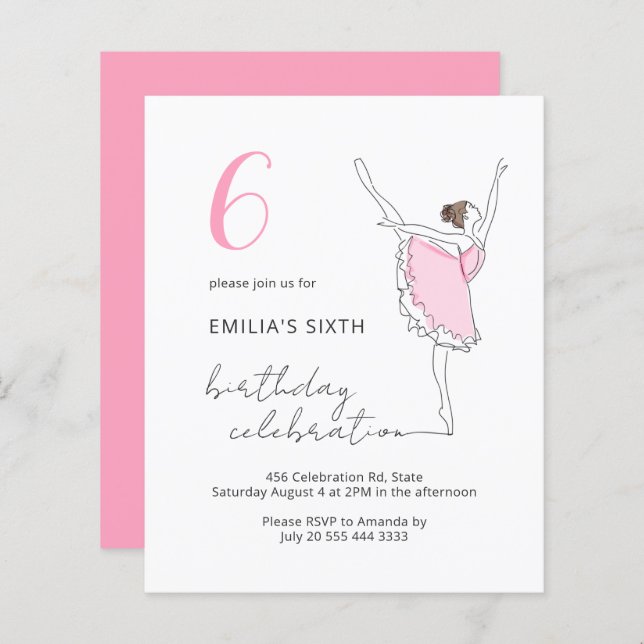 Budget Ballerina Plutôt Rose N'Importe Quel Annive (Devant / Derrière)