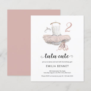 Budget Ballerina Tutu Cute 2e Invitation anniversa