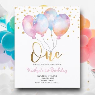 Budget Ballons mignons Pink Or One Invitation
