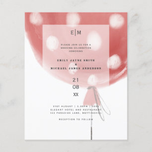 Budget Balloon rouge moderne mariage simple Invita