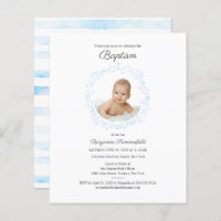 Budget Baptême Baby Photo Invitation