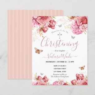 Budget baptême floral papillons roses
