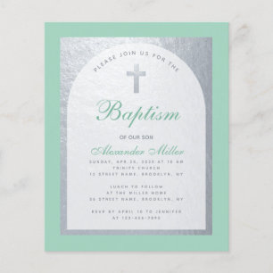 Budget Baptême Monnaie Vert Faux Argent Invitation