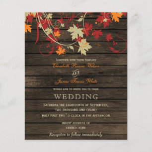 Budget Barn Wood Rustic Mariage de automne invitat
