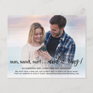 Budget Beach Thème Fiançailles Photo Faire-part