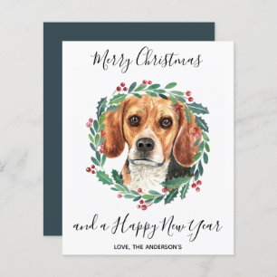 Budget Beagle Chien Joyeux Noël Carte de vacances
