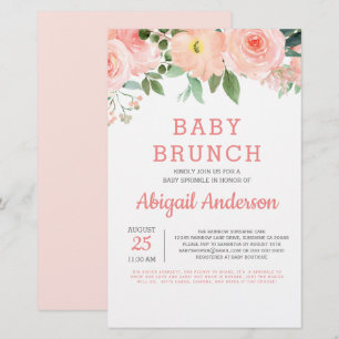 Budget Bébé Brunch Aquarelle Floral Invitation