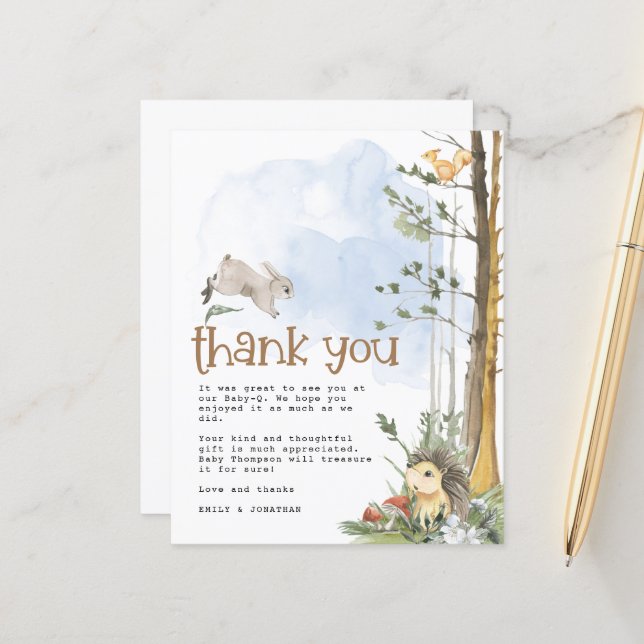 Budget Bébé Q Jardin Baby shower Merci (Devant/Arrière en situation)