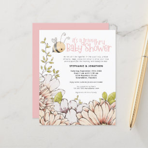 Budget Bee Drive Thru Baby PInk Invitation de douc
