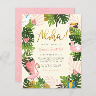 Budget Beige Aloha Hawaii Tropical Gold Anniversai