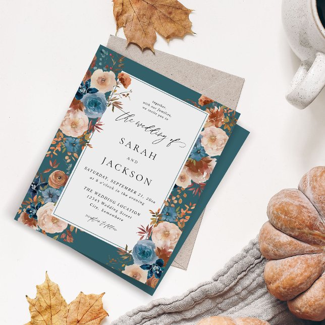 Budget Beige & Dusty Blue Floral Mariage S2 Turquo (Créateur téléchargé)