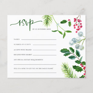 BUDGET Berries Mistletoe Noël Mariage RSVP