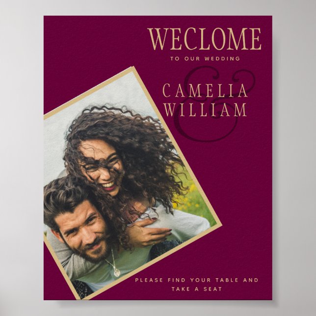 BUDGET Berry Gold Mariage PHOTO Affiche de bienven (Devant)