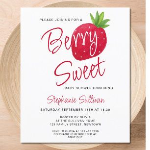 Budget Berry Sweet Baby shower Invitation