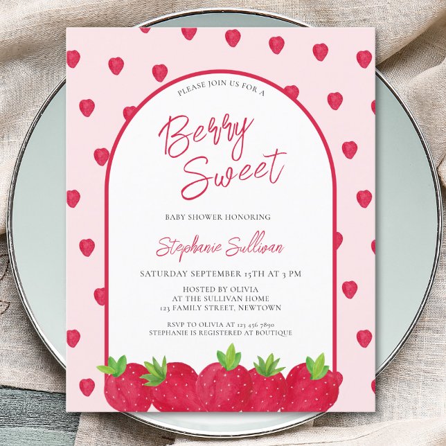 Budget Berry Sweet Baby shower Invitation (Créateur téléchargé)