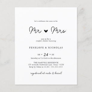 Budget Bientôt M. & Mme Couple Fête des mariées