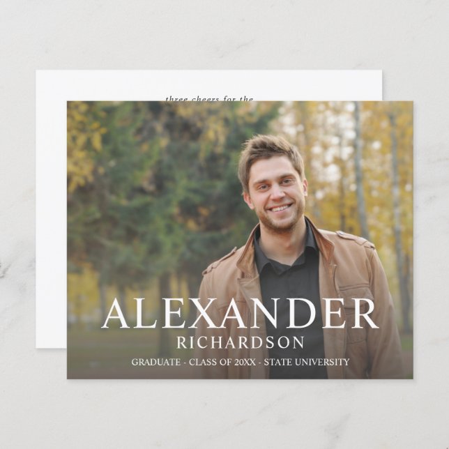 Budget Big Mod Nom Photo Graduation Annonce (Devant / Derrière)