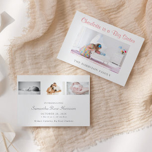 Budget Big Sister Photo Nouveau Faire-part bébé