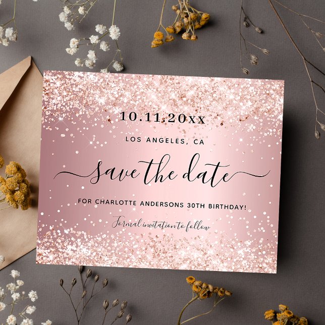 Budget birthday party blush pink save the date (Créateur téléchargé)