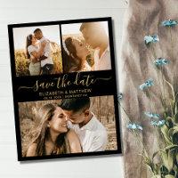 Budget Black and Gold Script Photo Enregistrer la