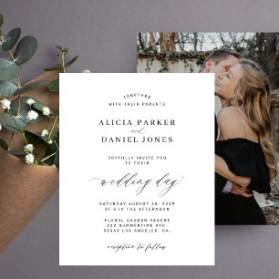 Budget Black and White Photo Invite