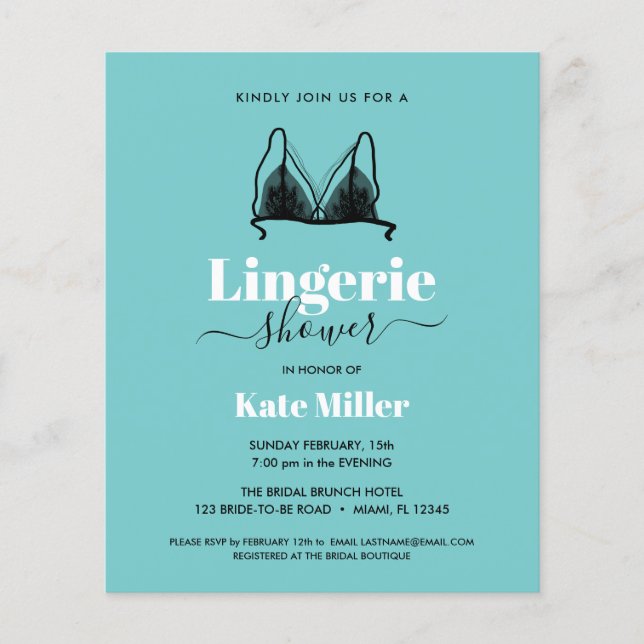 BUDGET Black Aqua Ooh La Lingerie Fête des mariées (Devant)