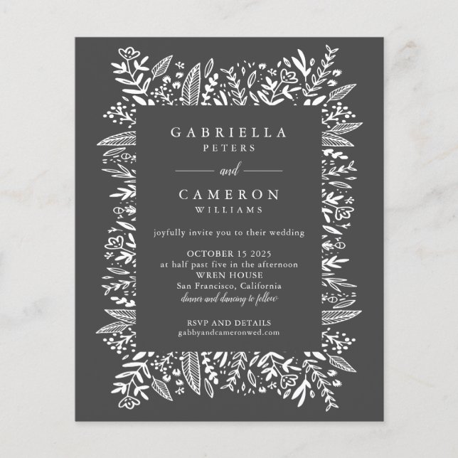 Budget Black Floral Line Art Mariage All-in-One (Devant)