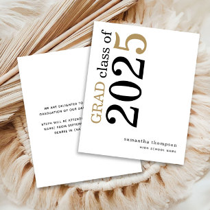 Budget Black Gold 2025 Faire-part de graduation