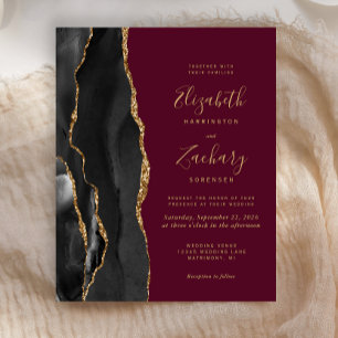 Budget Black Gold Agate Bourgogne Mariage Invitati