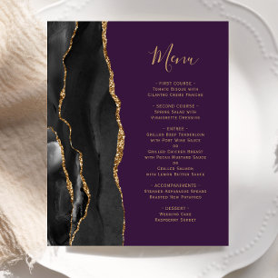 Budget Black Gold Agate Purple Mariage Menu