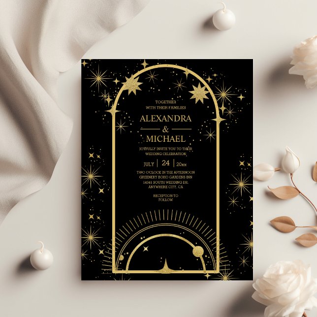 Budget Black Gold Celestial Stars Mariage  (Créateur téléchargé)