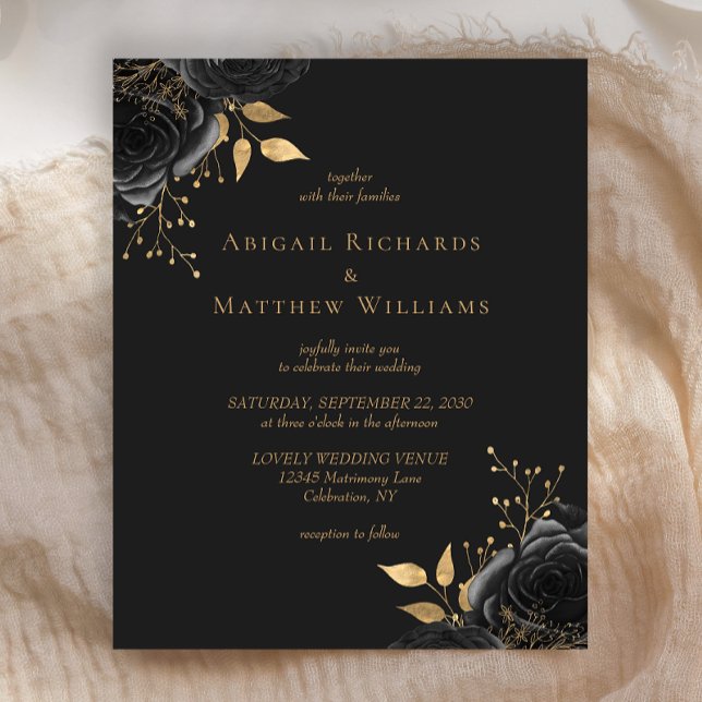 Budget Black Gold Floral Dark Mariage (Créateur téléchargé)