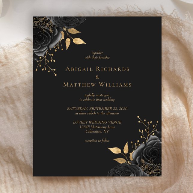 Budget Black Gold Floral Dark Mariage (Créateur téléchargé)