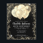 Budget Black Gold Glam Parties scintillant Balloon<br><div class="desc">Glam Faux Gold Parties scintillant noire Sparkle Balloon élégant Invitation Anniversaire</div>